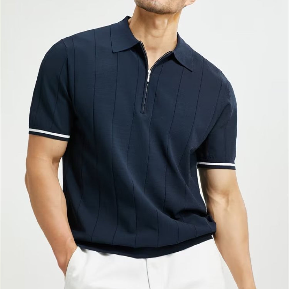 Shop men's fashion polo shirts with summer lapel zipper design. Comfortable, stylish & available in multiple sizes. Perfect for casual everyday wear. Order now!